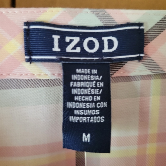 Izod Blouse M Plaid - Picture 3 of 4